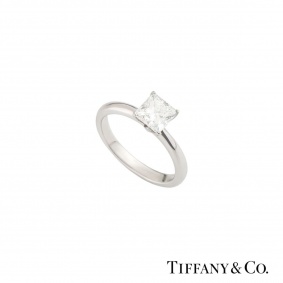 Tiffany & Co. Platinum Princess Cut Diamond Ring 1.05ct G/VVS2 Tiffany & Co. Platinum Princess Cut Diamond Ring 1.05ct G/VVS2